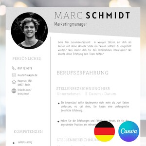Lebenslauf Vorlage Bewerbungsvorlage deutsch Bewerbung Lebenslauf professionell Bewerbung Vorlage Canva modern Schüler Anschreiben Digital