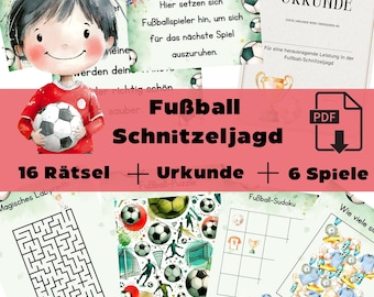 Football scavenger hunt indoor German download Football birthday Football treasure hunt outdoor Football treasure hunt Football children's birthday