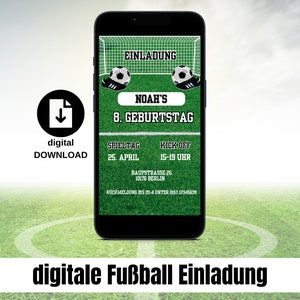 Invitation numérique football Whatsapp invitation football carte d'invitation football personnalisé anniversaire enfant eCard carte d'anniversaire DIY