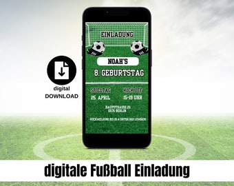 digitale uitnodiging voetbal Whatsapp uitnodiging voetbal uitnodigingskaart gepersonaliseerde voetbal kinderverjaardag eCard verjaardagskaart DIY