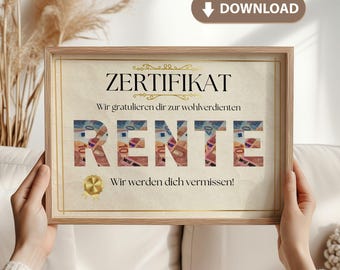 Retirement gift, cash gift template, retirement colleagues, certificate, digital pension money packaging, retirement farewell gift, printable