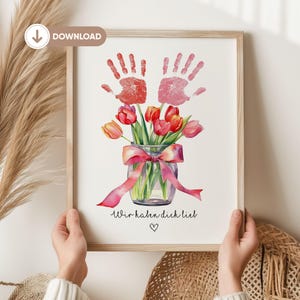 Geschenk Oma Geburtstag Oma Geburtstagsgeschenk Großmutter Geburtstag personalisiert Handabdruck Enkelkinder Geschenk DIY Geschenk Digital