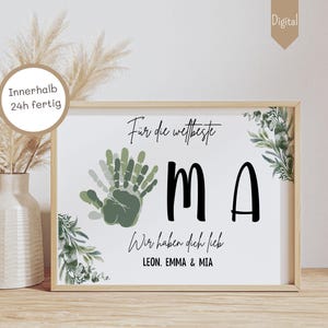 Gift Grandma Birthday Grandma Birthday Gift Grandmother Birthday Personalized Handprint Grandchildren Gift DIY Gift Digital