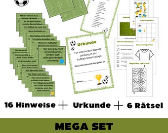 Football Treasure Hunt Indoor German download Football Birthday Football Treasure Hunt Outdoor Football Scavenger Hunt Football Children's Birthday