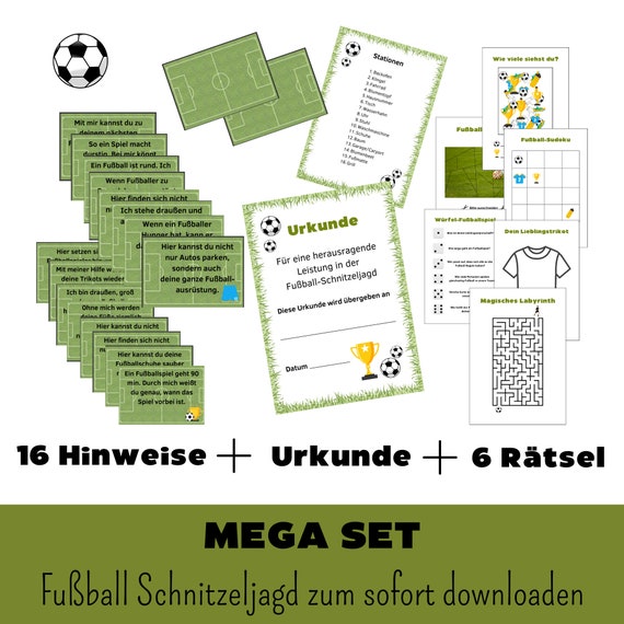 Fußball Schatzsuche Indoor deutsch download Fußball Geburtstag Fußball Schatzsuche Outdoor Fussball Schnitzeljagd Fußball Kindergeburtstag