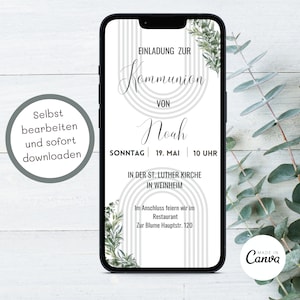 Invito Comunione Invito digitale Comunione invito ragazzo Biglietti d'invito Comunione Whatsapp personalizzato Invito eCard ragazza