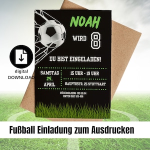 digitale Einladung Fußball Karte Einladung Fussball Einladungskarte personalisiert Fußball Kindergeburtstag eCard Geburtstagskarte DIY Druck