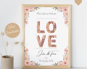 Money gift wedding personalized LOVE poster money gift download wedding gift ideas wedding money gift gift money wedding