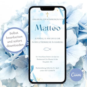 Invito comunione invito comunione digitale invito ragazzo biglietti invito comunione invito personalizzato Whatsapp eCard fai da te
