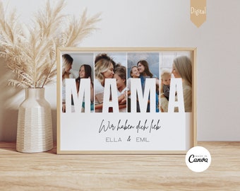 Mama Geschenk Mama Fotogeschenk Muttertagsgeschenk personalisiert Geburtstagsgeschenk beste Mama Geburtstag Muttertag Geschenk Foto Digital