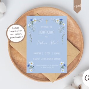 Invitación Comunión Invitación digital Invitación Comunión Niño Tarjetas de invitación Tarjeta de decoración Comunión personalizada Invitación descargar DIY