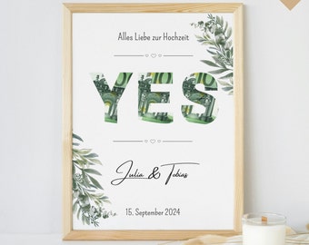 Money gift wedding Money gift personalized Yes Poster Money Gift Download Wedding gift ideas Wedding Gift Money Wedding