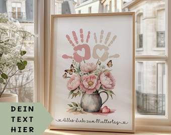 Mom Gift Handprint Children Mother's Day Gift Personalized Gift Mom Birthday Mother's Day Gift Picture Digital DIY Craft