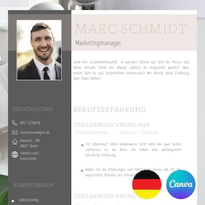 Lebenslauf Vorlage Bewerbungsvorlage deutsch Bewerbung Lebenslauf professionell Bewerbung Vorlage Canva modern Schüler Anschreiben Digital