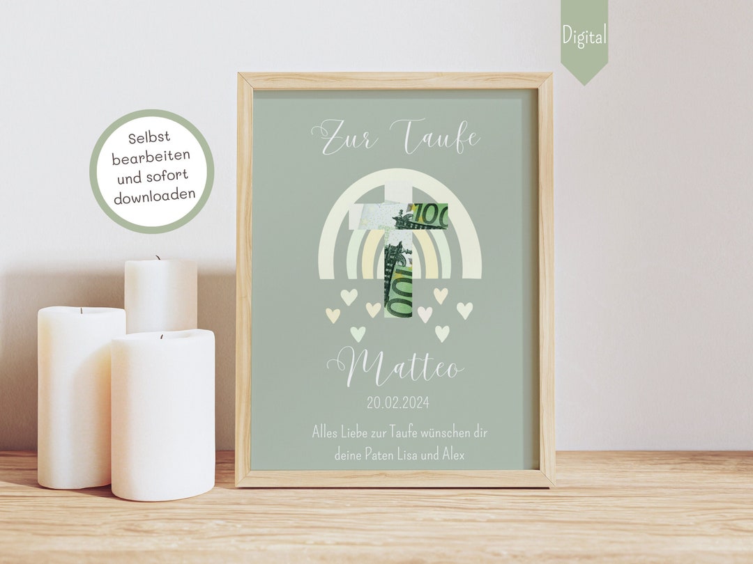 Baptism Gift Baptism Boy Baptism Money Gift Baptism Money Gift Guest Gift Baptism Poster Gifts
