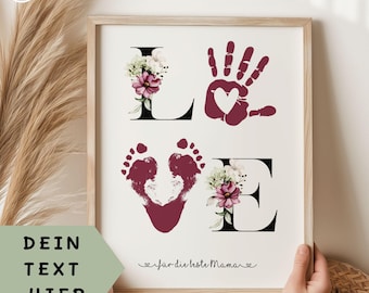 Mom Gift Handprint Children Mother's Day Gift Personalized Gift Mom Birthday Mother's Day Gift Picture Digital DIY Craft