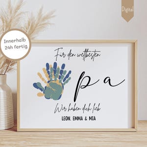Geschenk Opa Geburtstag Opa Geburtstagsgeschenk Großvater Geburtstag personalisiert Handabdruck Enkelkinder Geschenk DIY Geschenk Digital