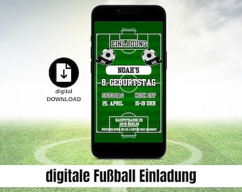 digitale uitnodiging voetbal Whatsapp uitnodiging voetbal uitnodigingskaart gepersonaliseerde voetbal kinderverjaardag eCard verjaardagskaart DIY