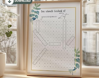 Personalized voucher birthday gift idea gift voucher round birthday gift idea puzzle creative DIY PDF last minute