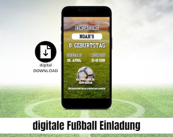 digitale uitnodiging voetbal Whatsapp uitnodiging voetbal uitnodigingskaart gepersonaliseerde voetbal kinderverjaardag eCard verjaardagskaart DIY