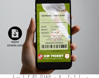 digitale Einladung Fußball Whatsapp Einladung Fussball Einladungskarte personalisiert Fußball Kindergeburtstag eCard Geburtstagskarte DIY