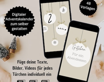 Adventskalender personalisiert Weihnachten Adventskalender Mann Kalender Canva Vorlage Weihnachtskalender digital Adventskalender liebe DIY