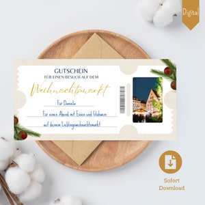 Gutschein Weihnachtsmarkt Geschenkgutschein personalisiert DIY Weihnachtsgeschenk Gutschein Weihnachten Gutschein Glühwein Zeit statt Zeug