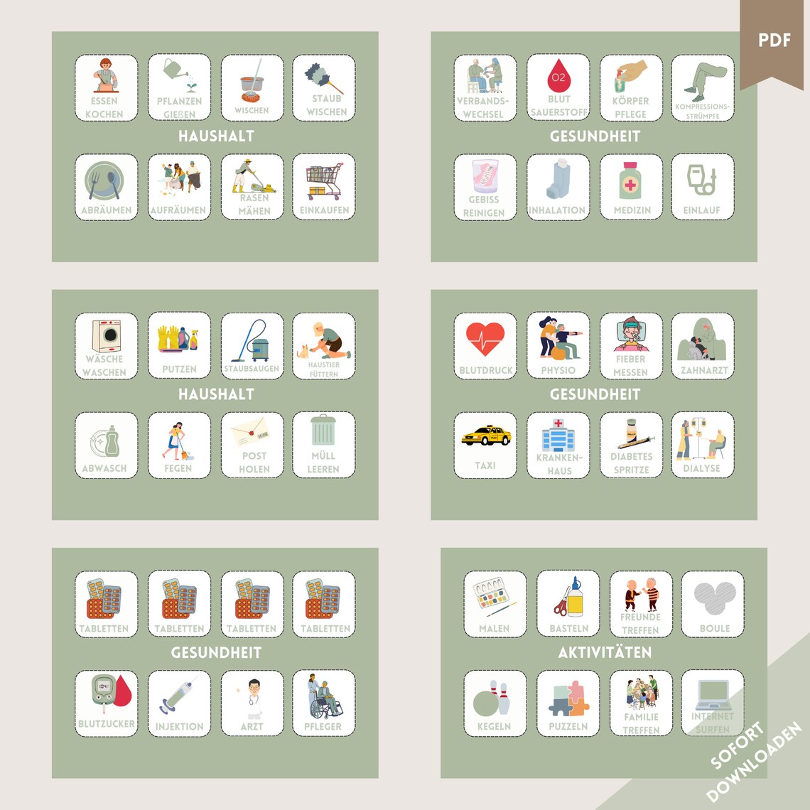 Routine Cards Adult Visual Routine Cards Seniors Help Adults Daily ...