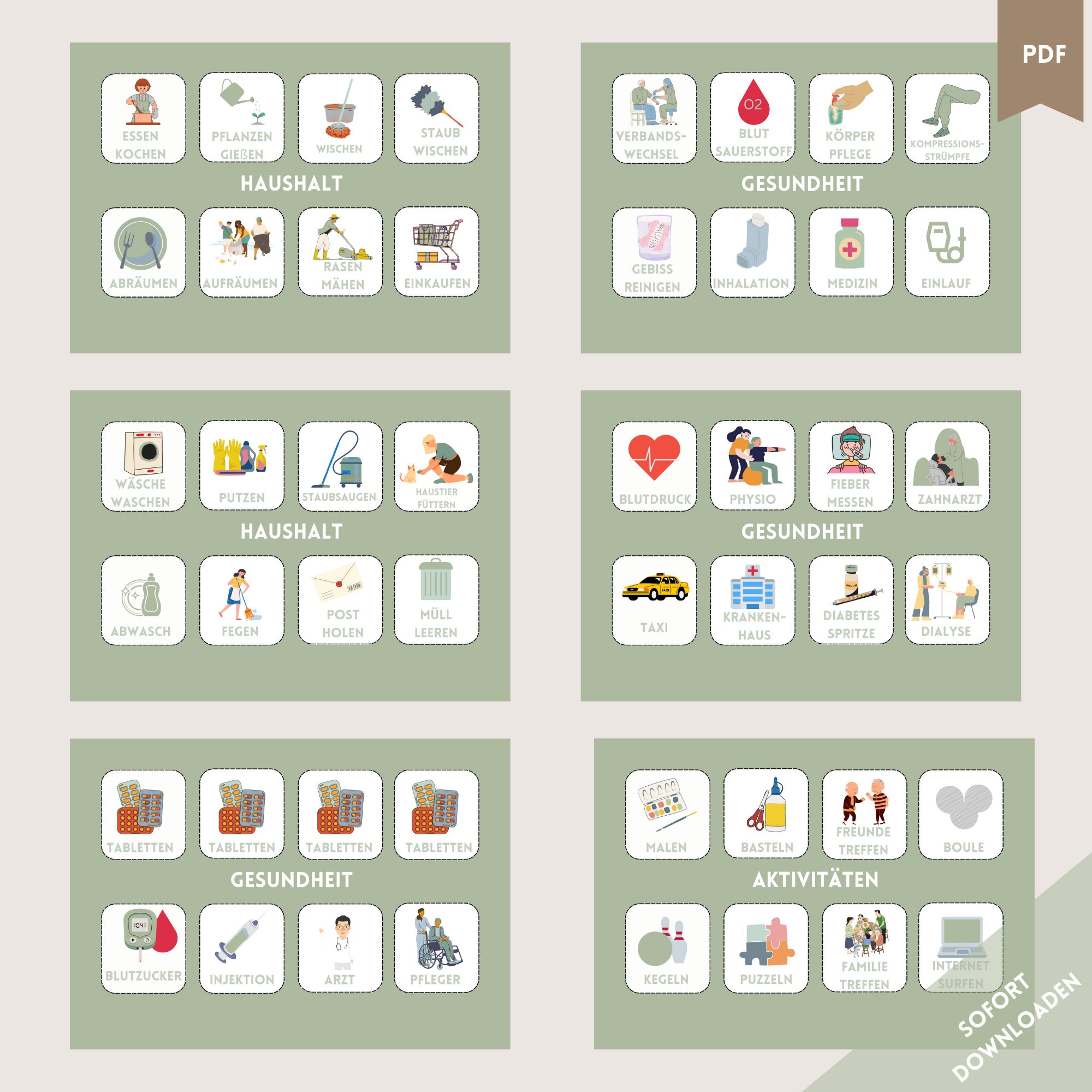 Routine Cards Adult Visual Routine Cards Seniors Help Adults Daily ...