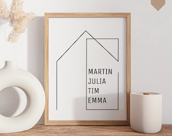 Immagine per la casa, cartello per porta, poster per la famiglia, nome della casa, decorazione, regalo per la casa, poster per la famiglia, immagine per la casa, poster per la famiglia, decorazione per la famiglia, regalo