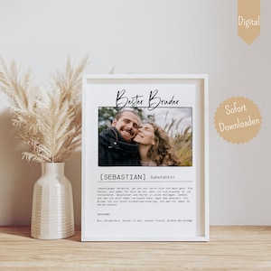 Geburtstag Bruder Geburtstagsgeschenk für Bruder Geschenk Bruderposter Bild Bruder personalisiertes Geschenk Bruder Poster Foto DIY