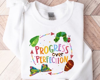 Progress Over Perfection Teacher Sweatshirt, Teacher Sweater, School Shirt, Teacher Shirt, Back To School, Teacher Gifts, Teacher Life