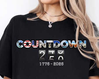 Countdown to America’s 250th Anniversary 1776-2026, Patriotic USA Independence T-Shirt, 250 Year Celebration Tee