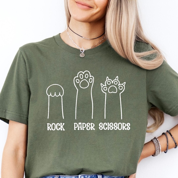 Funny Cat Paw Shirt: Rock Paper Scissors Unisex Tee