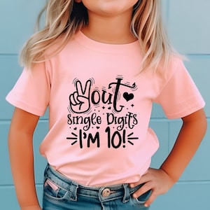Peace Out Single Digits I’m 10 Shirt, 10th Birthday Girl Shirt, Tenth Birthday Boy Shirt, 10 Years Old Shirt, 10th Birthday Party Shirt