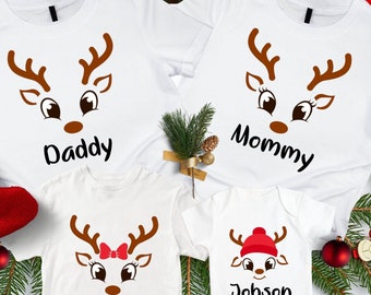 Funny Reindeer Christmas Shirts: Custom Family Holiday Group Shirts