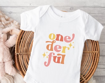 One-derful First Birthday Shirt: Rainbow Birthday Girl Outfit