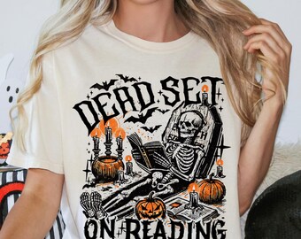 Comfort Colors Booked to the Bone Shirt: Funny Skeleton Reading Tee