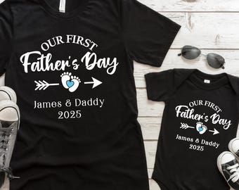 Personalized First Father's Day Shirt: Daddy and Me Matching Set