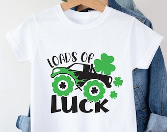 St. Patrick's Day Kids Shirt: Shamrock Monster Truck Tee