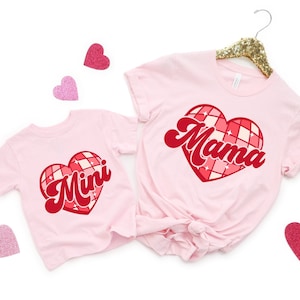 Mama and Mini Valentine Shirts: Retro Heart Matching Outfit