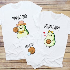 Family Matching Avacado Shirts, Mamacado Shirt, Papacado Shirt, Babycado Bodysuit, Couple Pregnancy Announcement, Baby Shower Gift
