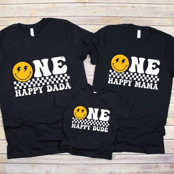 One Happy Dude Birthday Shirts, 1st Birthday Shirt, Matching Family Birthday Shirts, Happy Face Matching Birthday Outfit, Birthday Gift