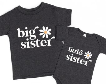 Big Sister Little Sister Matching Shirt Set: Floral Sibling Outfits