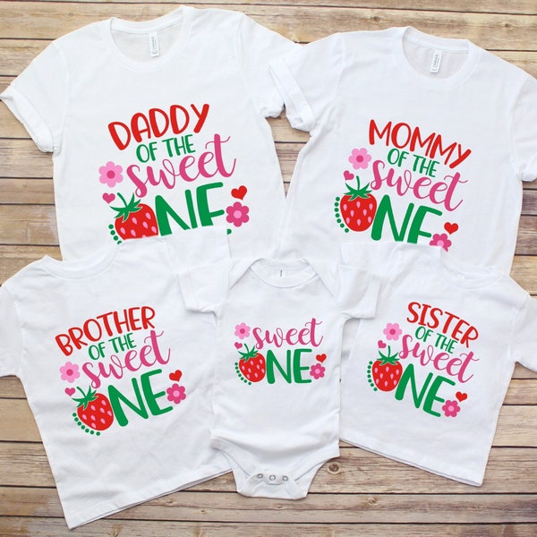 Sweet One Strawberry Birthday Shirts, 1st Birthday Shirt, Matching Family Birthday Shirt, Matching Strawberry Birthday Outfit, Birthday Gift