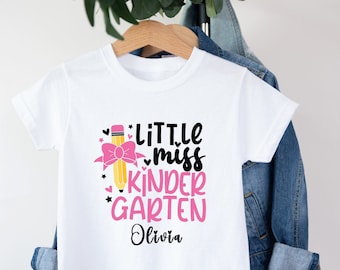 Personalized Little Miss Kindergarten Shirt: Back To School Outfit