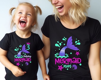 Mermaid Birthday T-Shirt: Family Matching Party Outfit