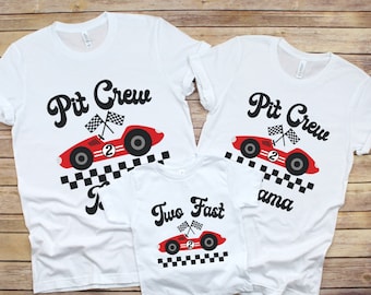 Two Fast Pit Crew Birthday Shirt, Racing Family Matching Shirt, Two Fast Race Birthday Shirt, Car Race Birthday Shirt, Birthday Gift