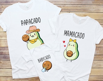 Matching Family Avocado Shirts: Mamacado, Papacado, Babycado
