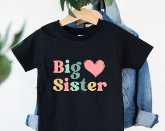 Big Sister Toddler Shirt, Cute Kids Announcement Tee